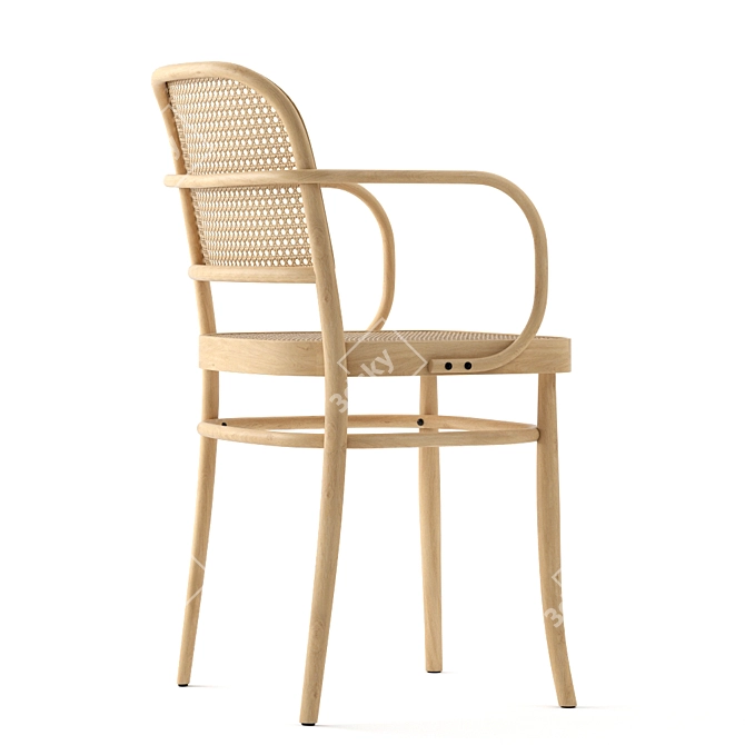 Elegant Thonet Vienna Rattan Chair 3D model image 2