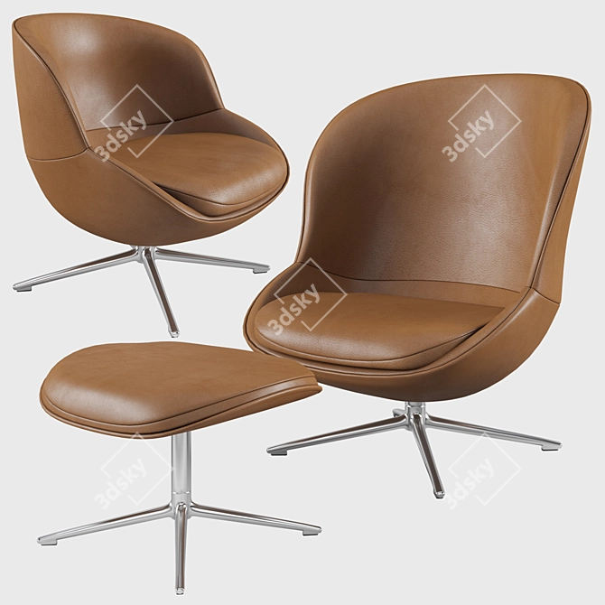 Hyg Lounge Chair: High & Low Swivel 3D model image 1