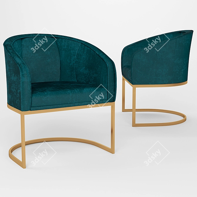 Chic Home Livorno Velvet Accent Chair 3D model image 1