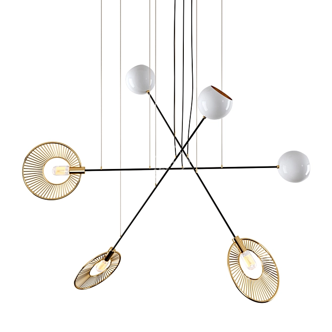 Elegant Melrose Suspension Lamp 3D model image 1