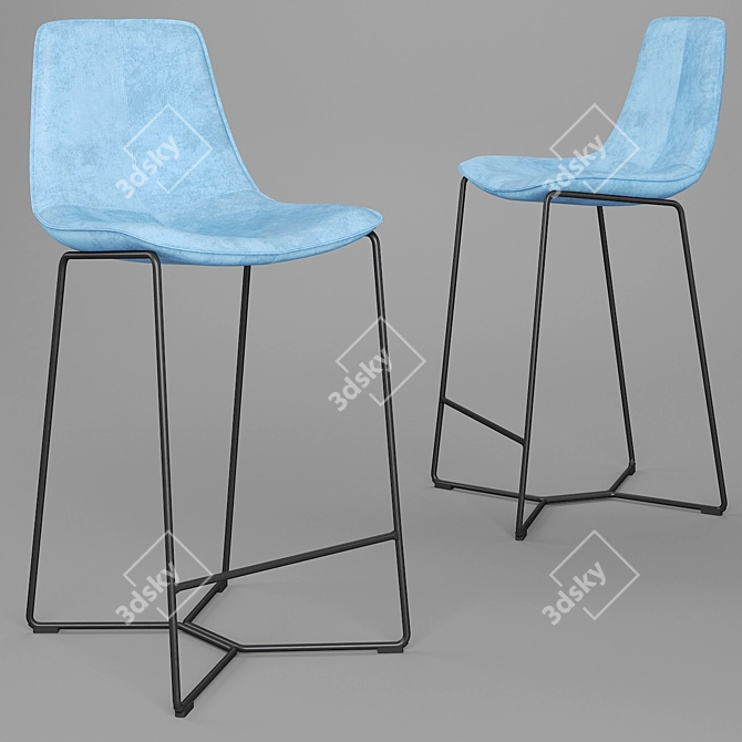 Atlanta Lance Faux Leather Barstool Set 3D model image 1