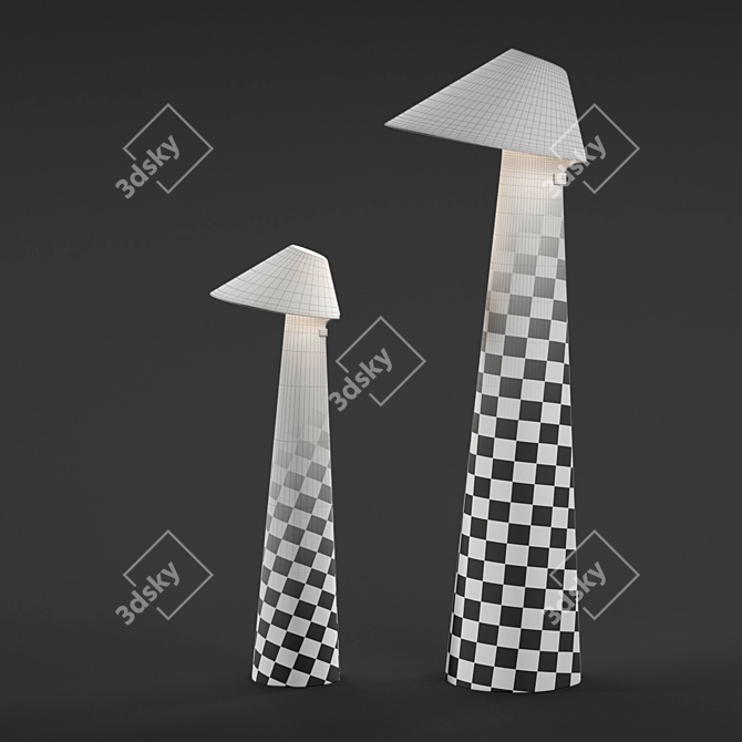 Modern Kino Wood Floor Lamp 3D model image 3