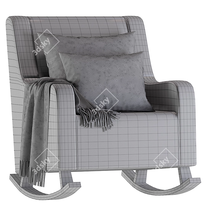 Elegant Kennis Rocking Chair 3D model image 3