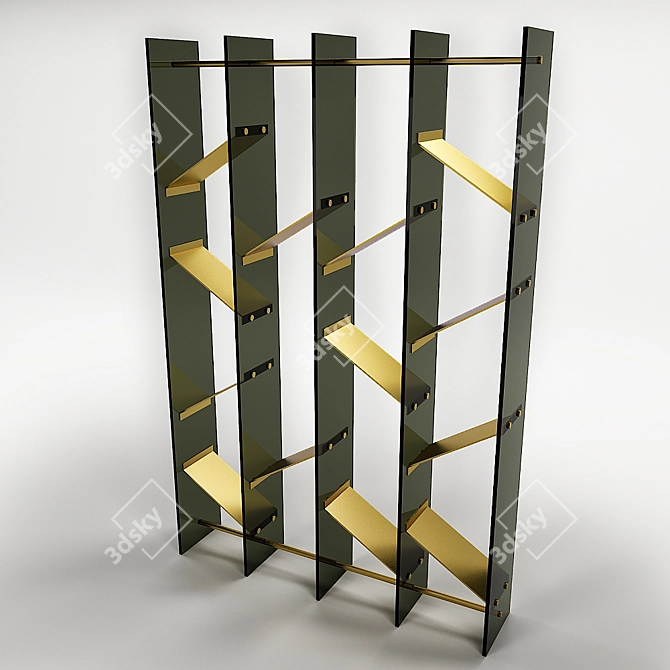 Isola Modern Shelving Unit 3D model image 1