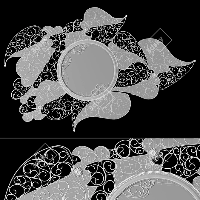 Elegant Filigree Mirror for Exquisite Interiors 3D model image 5