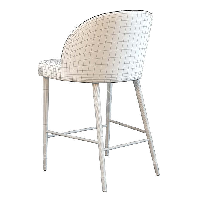 Camille Counter Stool: Sleek Velvet Seating 3D model image 3