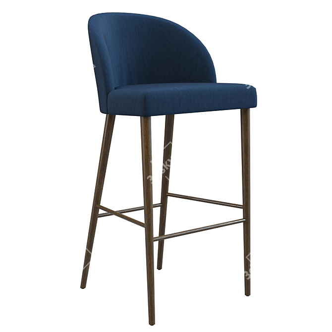 Elegant Velvet Camille Bar Stool 3D model image 4