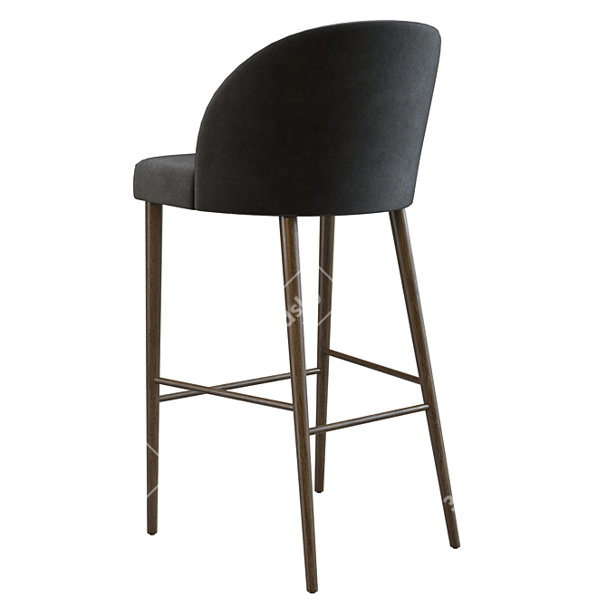 Elegant Velvet Camille Bar Stool 3D model image 5