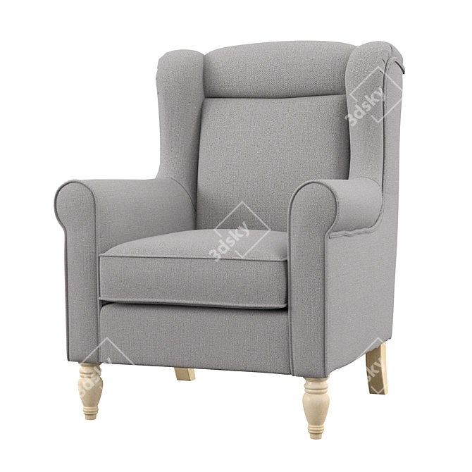 Elegant Gallegos Wingback Chair 3D model image 1