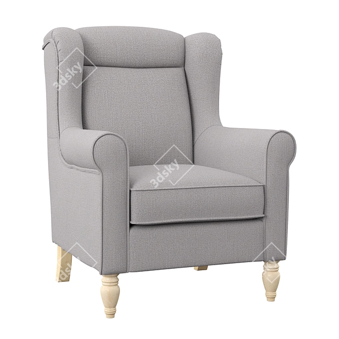 Elegant Gallegos Wingback Chair 3D model image 2