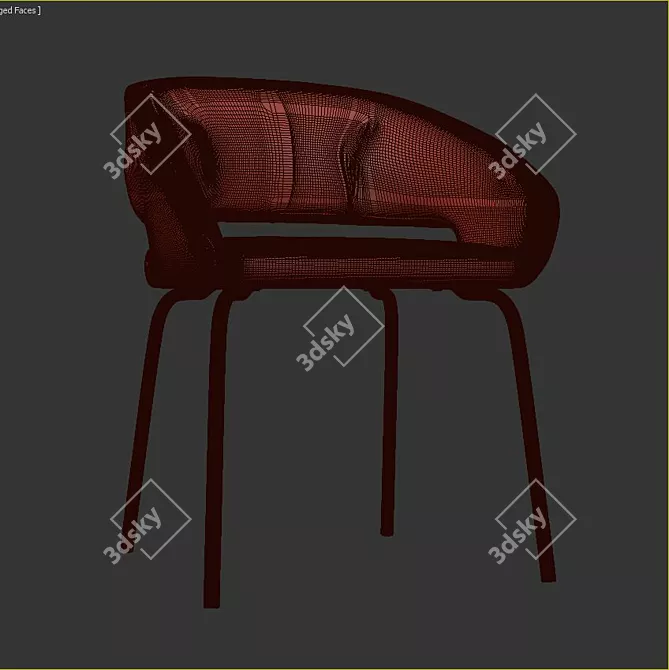 Luxury Leather Lounge Chair 3D model image 3