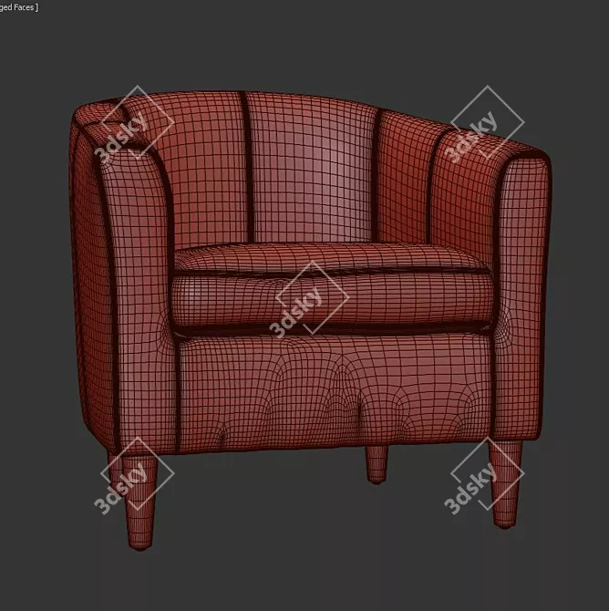 Luxurious Boles Tub Chair 3D model image 3