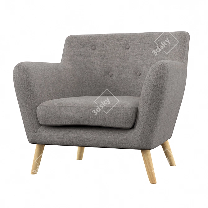 Elegant Victor Wingback Chair 3D model image 1