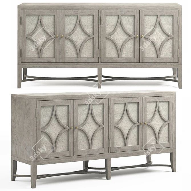 Elegant Diamante Console Table 3D model image 1