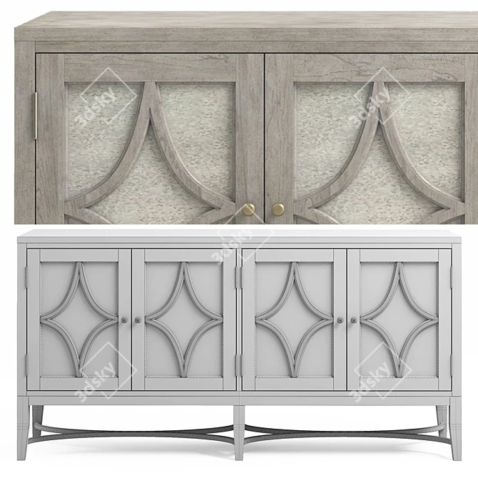 Elegant Diamante Console Table 3D model image 2