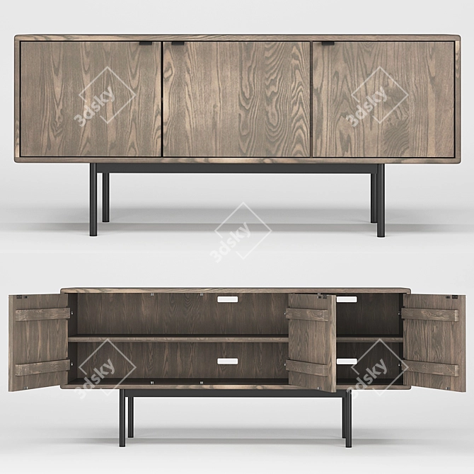 Modern Media Cabinets - Hensley Collection 3D model image 1