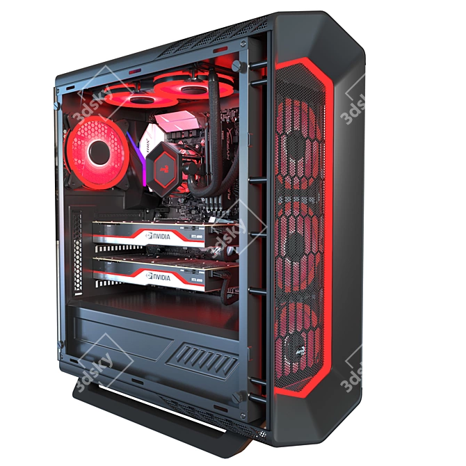 AeroCoolPC Black: High-Quality V-Ray Compatible Model 3D model image 1