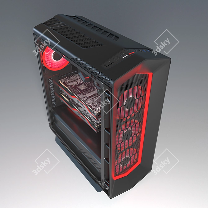 AeroCoolPC Black: High-Quality V-Ray Compatible Model 3D model image 2