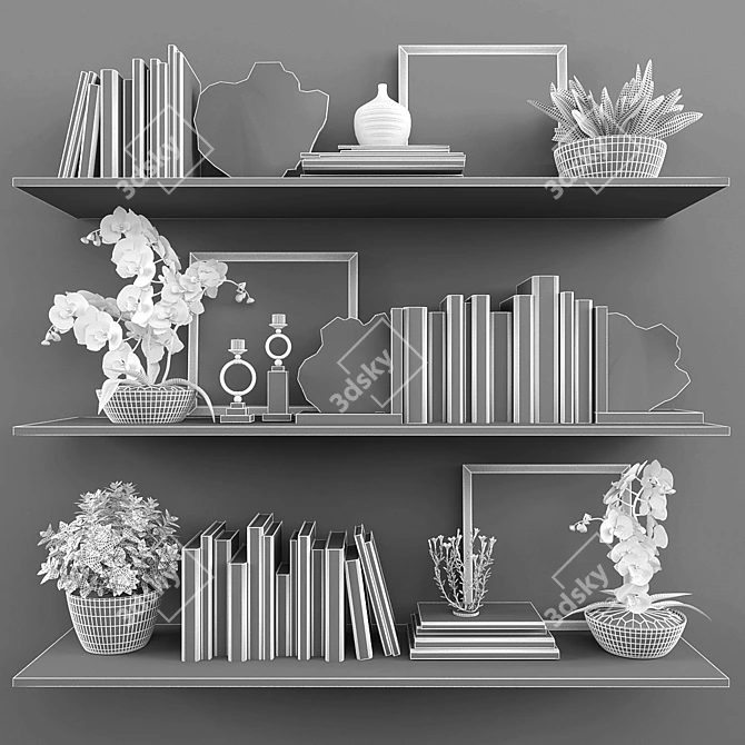 Elegant 45-Piece Decorative Set 3D model image 3