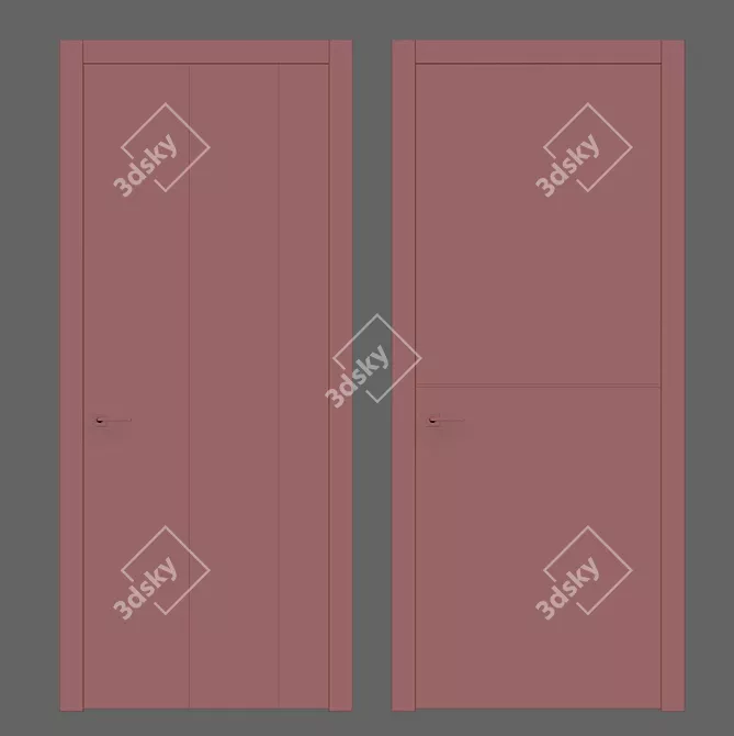 Elegant 3D Wood Door 3D model image 2