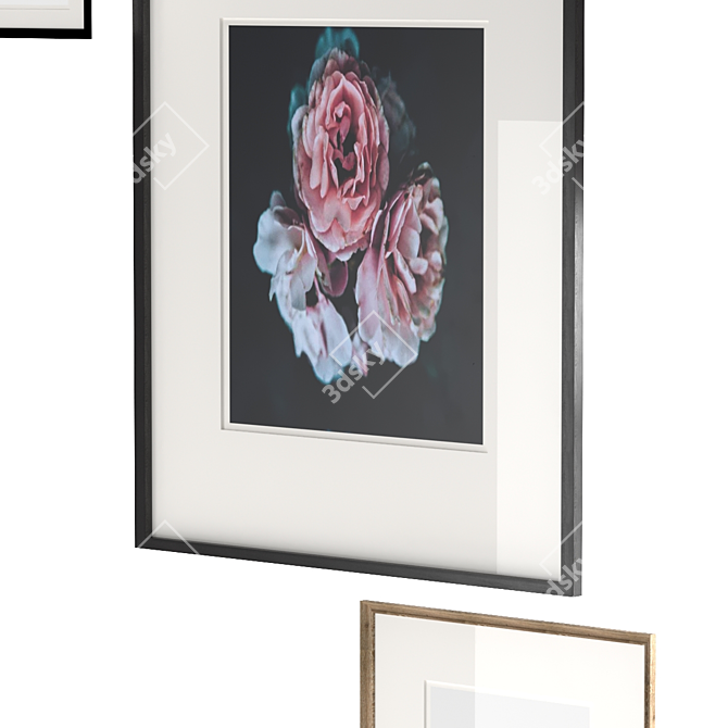 Artful Trio: Set of Paintings 3D model image 2