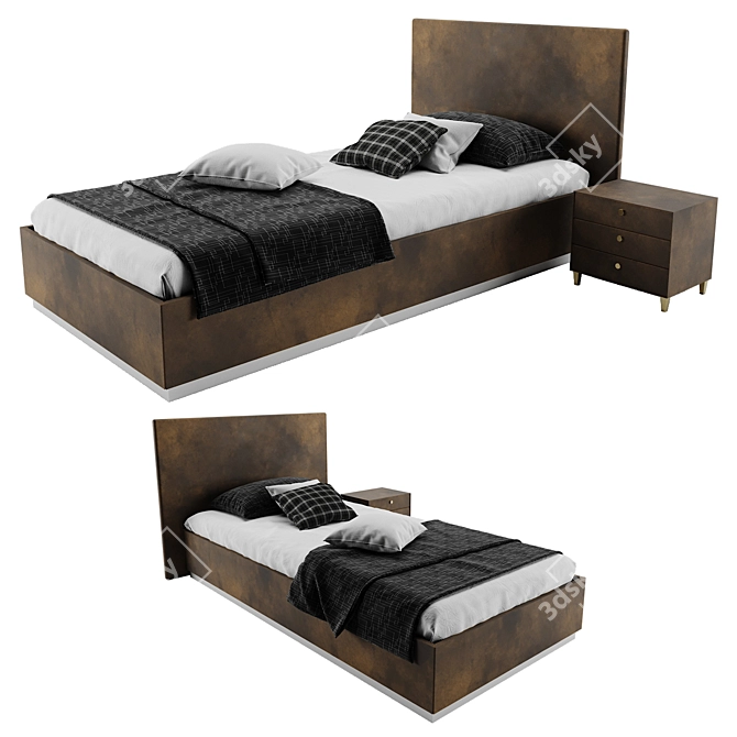 Dofa Single Bed: Sleek and Versatile 3D model image 1