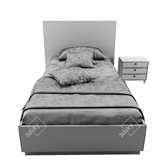 Dofa Single Bed: Sleek and Versatile 3D model image 3