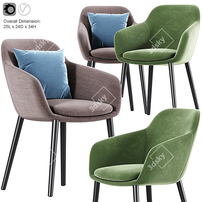 Stylish TYSON Chair with Vray and Corona 3D model image 1