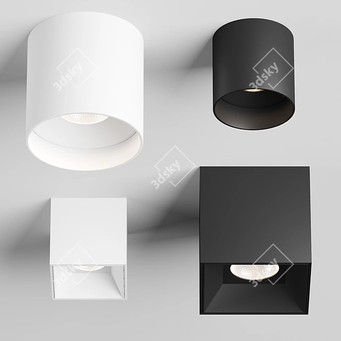 Arelux Xcore: Modern Mat White/Black Light Fixtures 3D model image 1