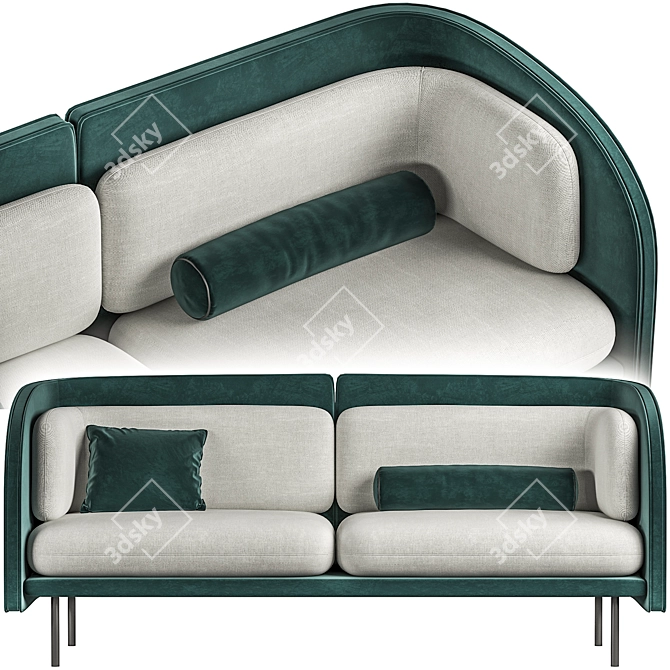 Minimalist Green Sofa: 3dsmax2014 & V-ray 3D model image 1