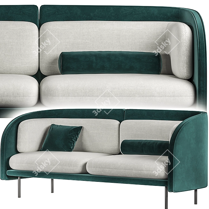 Minimalist Green Sofa: 3dsmax2014 & V-ray 3D model image 2