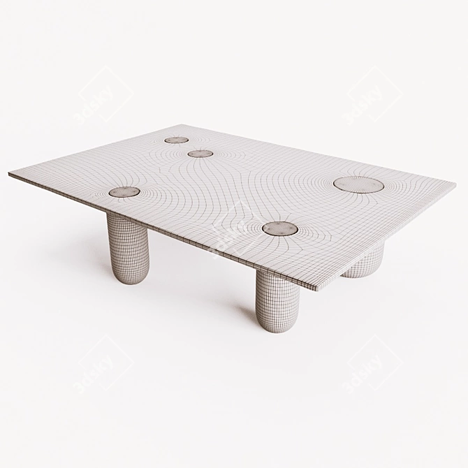 SOTTOSOPRA: Stylish Marble Top Coffee Table 3D model image 3