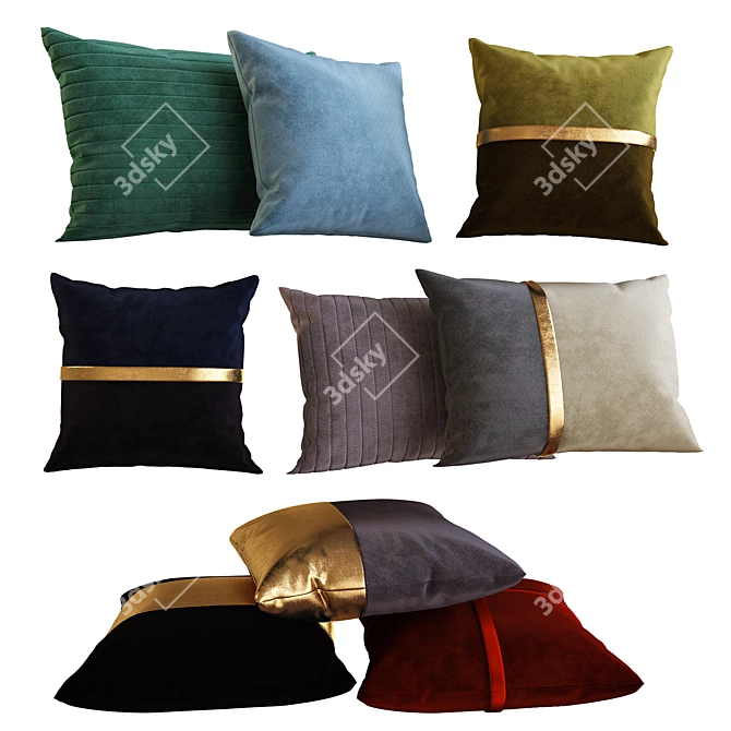 Elegant 21: Decorative Pillow Set 3D model image 1