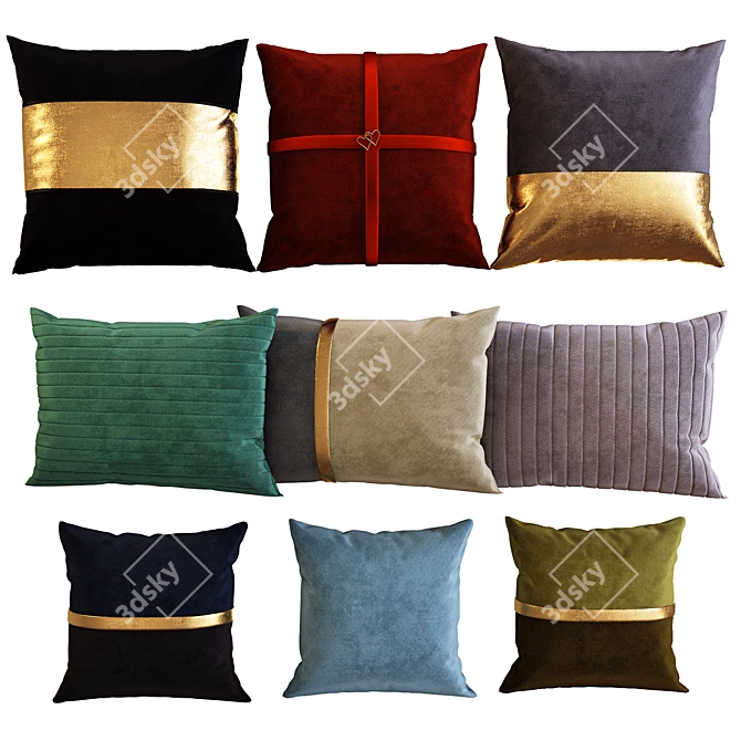 Elegant 21: Decorative Pillow Set 3D model image 2