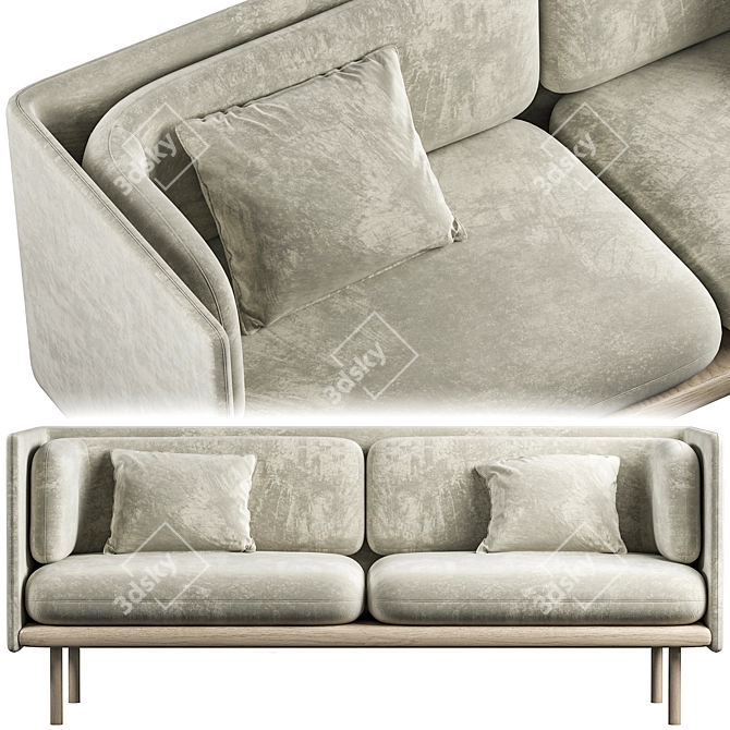 Elegant Beige Pauline Sofa 3D model image 1