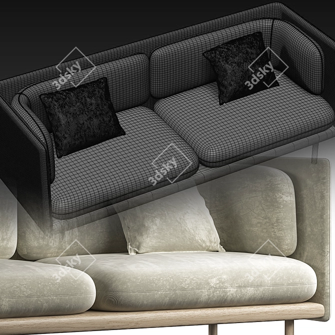 Elegant Beige Pauline Sofa 3D model image 3