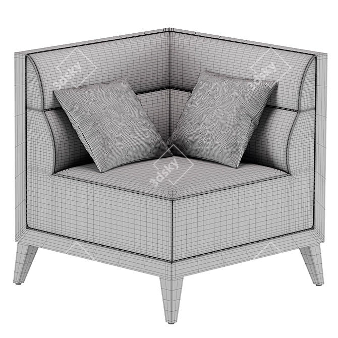 Sleek Jessy Corner Sofa 3D model image 3