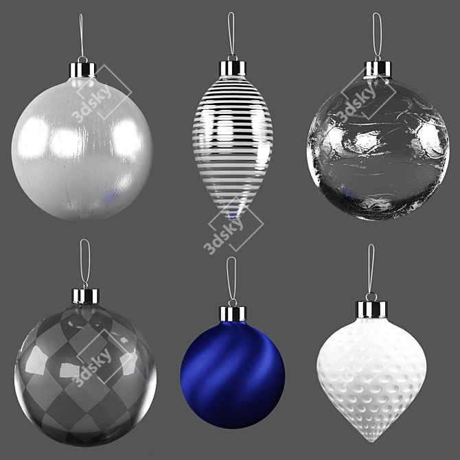 Festive Tree Decor Set 3D model image 2