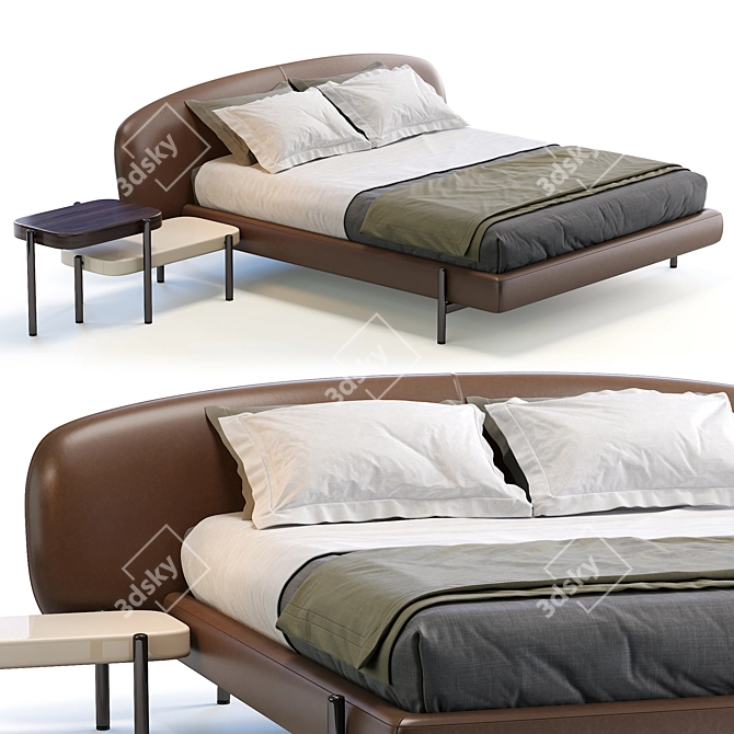 Elegant Busneli Bed ERMIONE 3D model image 1