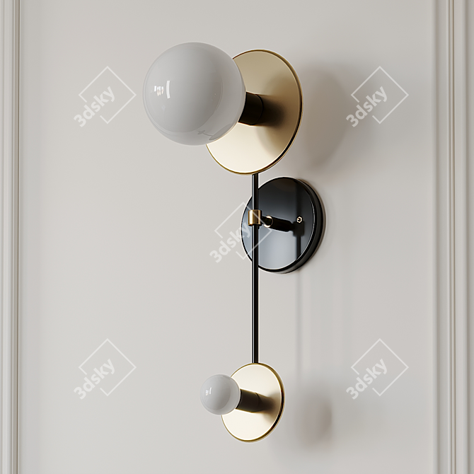 Brass Elegance Double Wall Sconce 3D model image 2