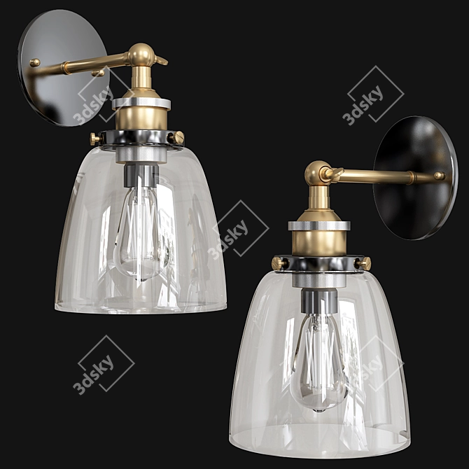 Sleek Wall Illuminators 3D model image 2