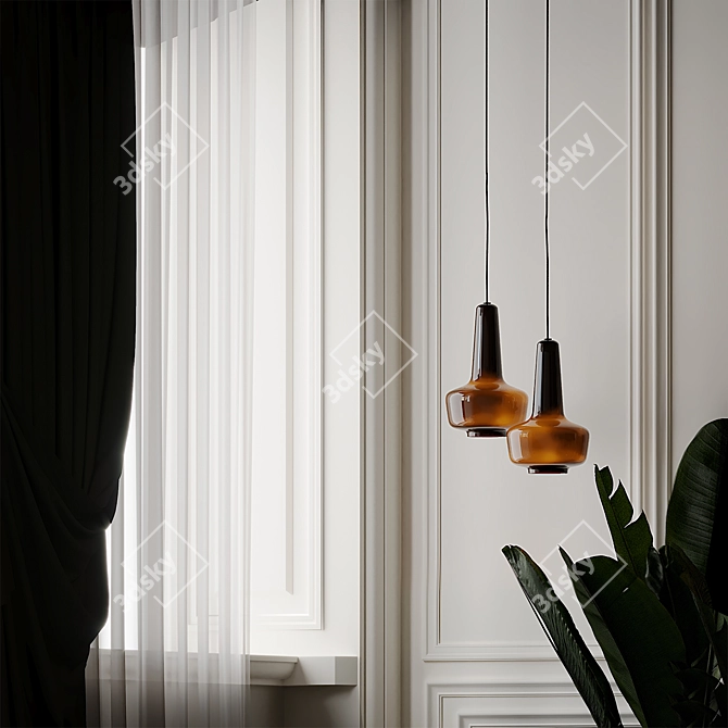 Sophisticated Kreta Glass Pendant 3D model image 3