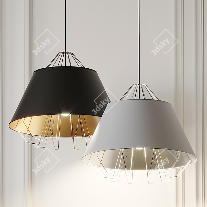 Elegant Arctic Grande Pendant Light 3D model image 1