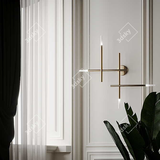 Modern Kitami Wall Sconce: Style and Elegance 3D model image 4