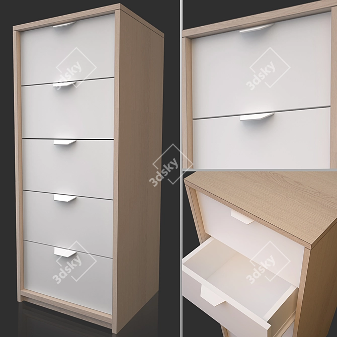 Sleek ASKVOLL 5-Drawer Chest 3D model image 1