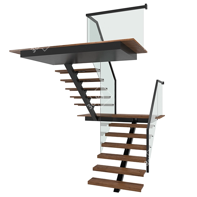 Sleek Spiral Staircase - 2014 MAX 3D model image 1