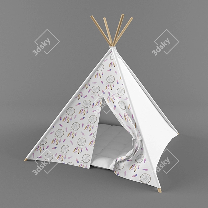 Kids' Wigwam Tent with Mat 3D model image 2