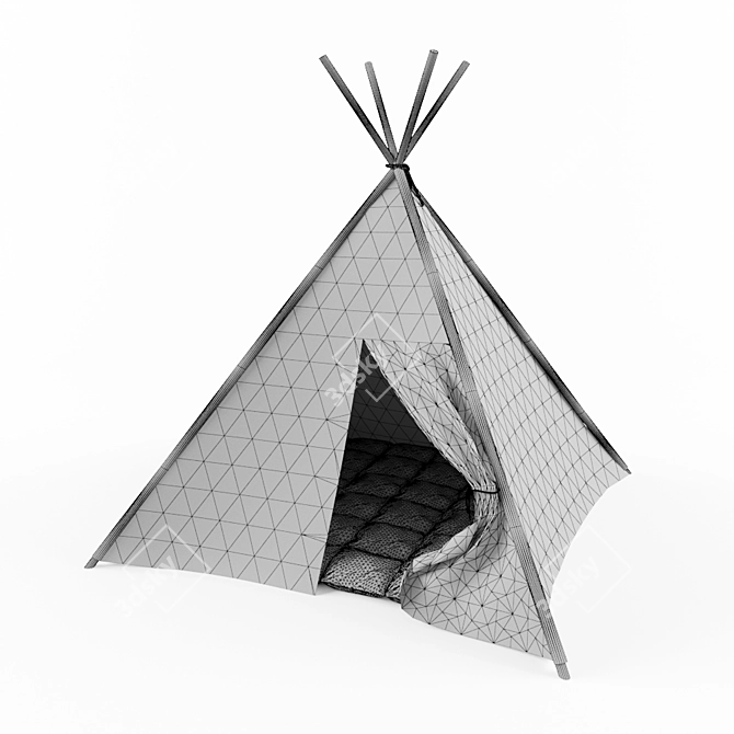 Kids' Wigwam Tent with Mat 3D model image 3