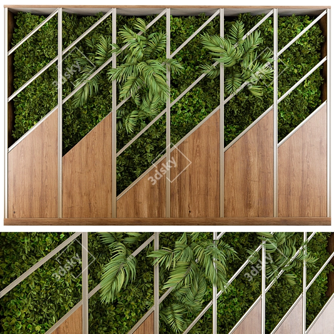 Elegant Wood-Metal Wall Decor 3D model image 1
