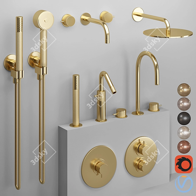  Titanium Watermark Collection: Sleek & Elegant 3D model image 1